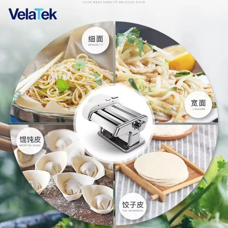 Stainless Steel Home Electric Dough Press, Automatic Pasta Machine for Noodle and Dumpling Skin Prep