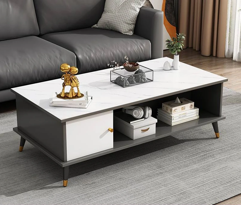 

Tea Table, Modern and Minimalist Living Room, Small Household Type Solid Wood Leg Rental House for Dining