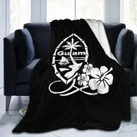 Guam Flower Hibiscus Decal Throw Blanket Soft Cozy Warm Micro Sherpa Flannel Blanket for Bed Sofa Couch Bedroom,gifts,All Season