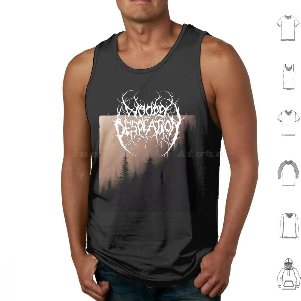 Woods Of Desolation-Torn Beyond Reason-Black Metal Tank Tops Vest Sleeveless Woods Of Desolation Depressive Black Metal