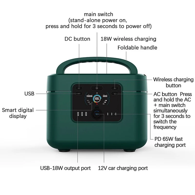 Super giant capacity lithium iron phosphate battery cell110V/220V AC Portable Engergy with USB Lithium Battery Solar Generator