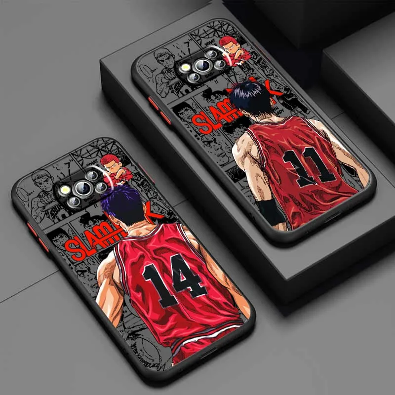 

S-Slams D-Dunks Anime For Xiaomi Poco X6 X5 X4 X3 M6 M5s M5 M4 M3 F6 F5 F4 F3 Pro 5G Frosted Translucent Phone Case