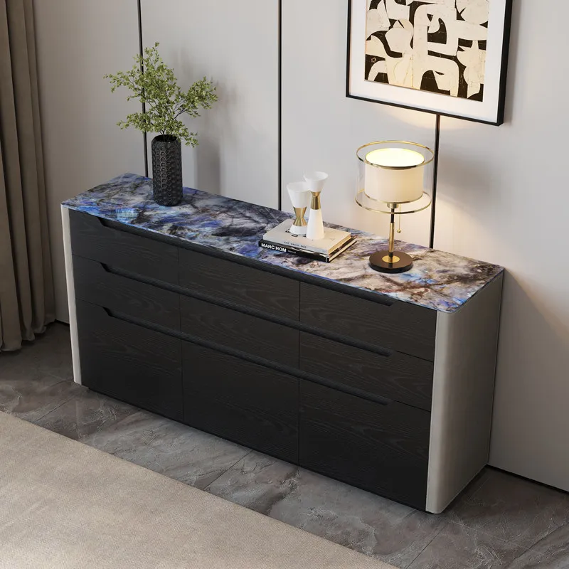 storage chest of drawers, tall wall-walled bedroom, living room, solid wood, walnut wood grain storage cabinet