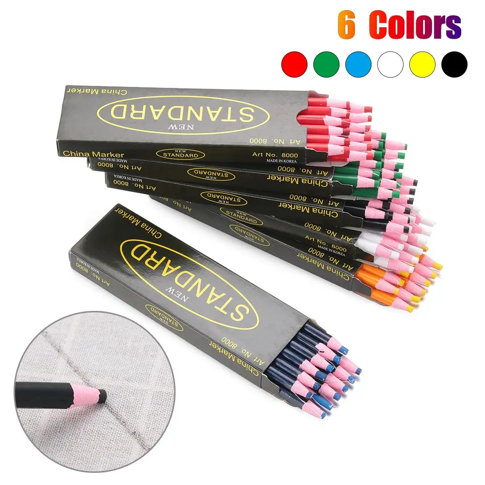 12PCS Tailor Garment Pencil Cut-free Erasable Marker Pen Craft Dressmaker Fabric Sewing Chalk Patchwork Sewing Accessories
