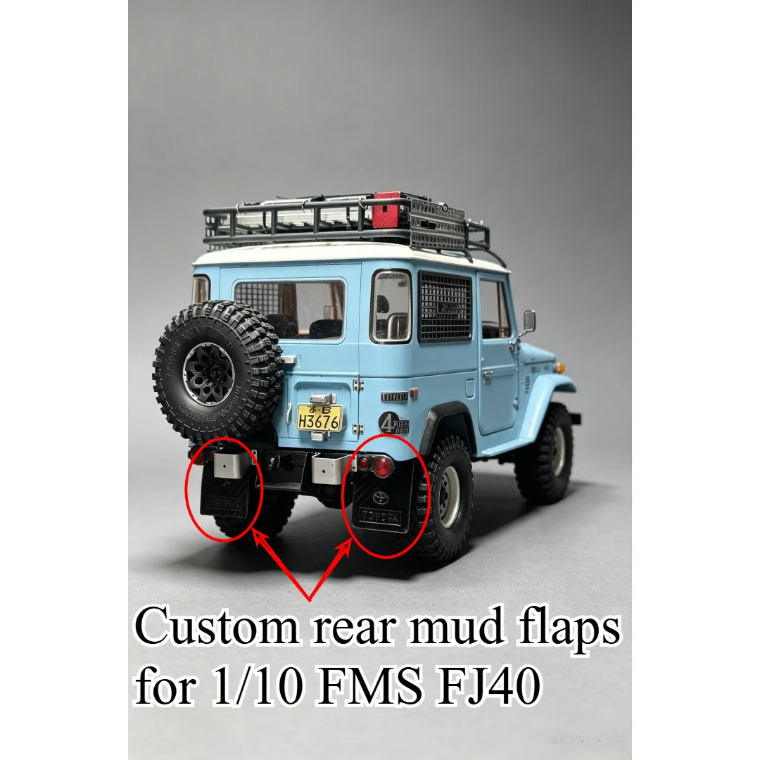 1/10 RC Rock Crawler Custom Simulated Rear Mud Flaps For FMS 1/10 FJ40 Decorative Exterior Appearance Upgrade Tuning Accessories