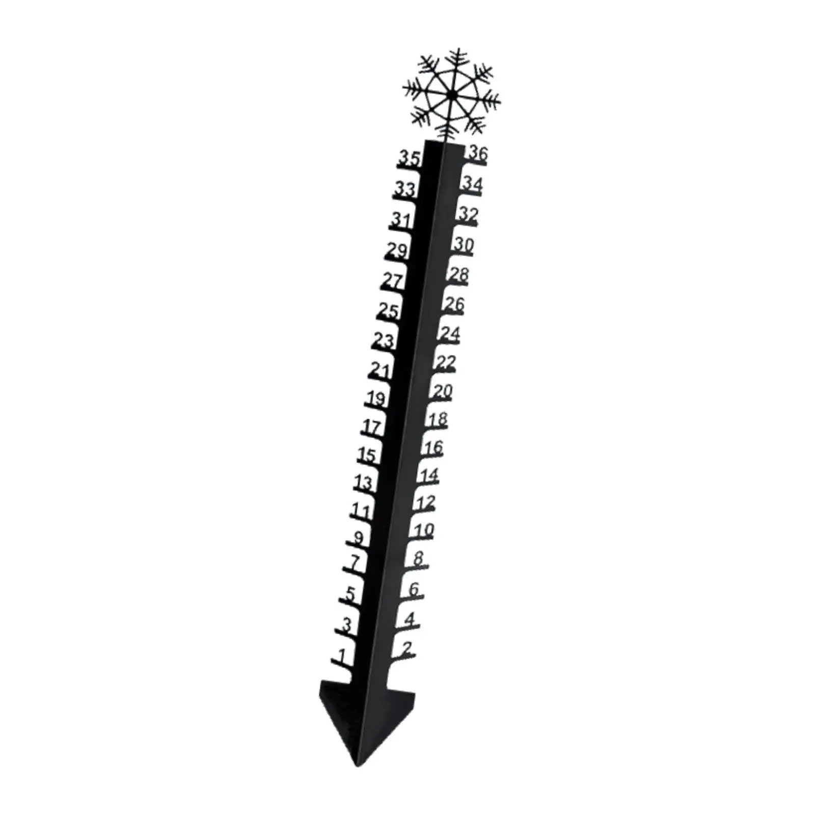 Snow Gauge Metal 36 inch Decorative Snow Measuring Stick for Patio Yard Lawn