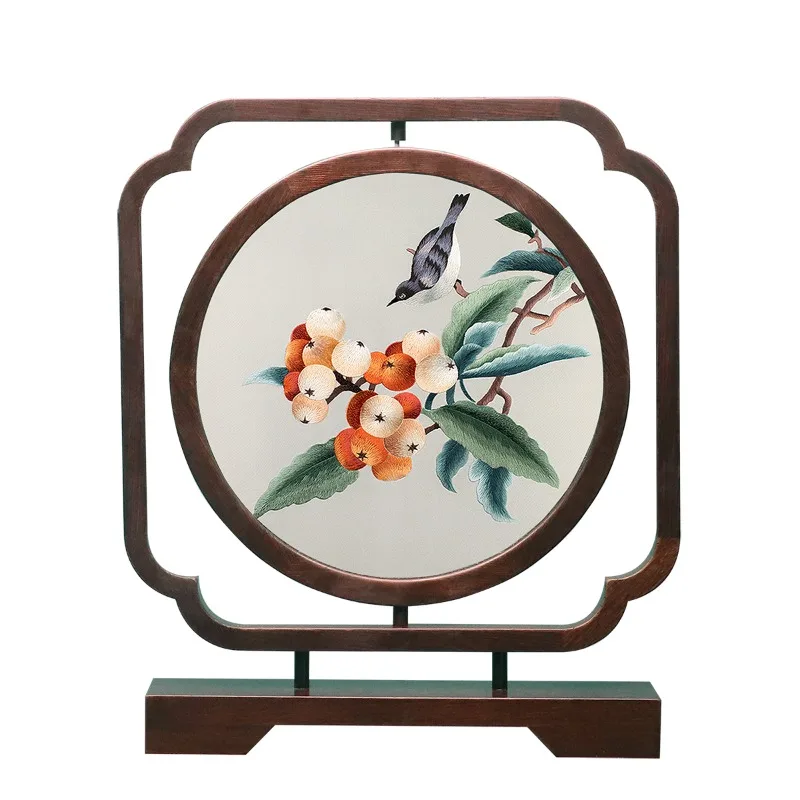 Suzhou embroidery ornament handmade double-sided embroidery screen Chinese style