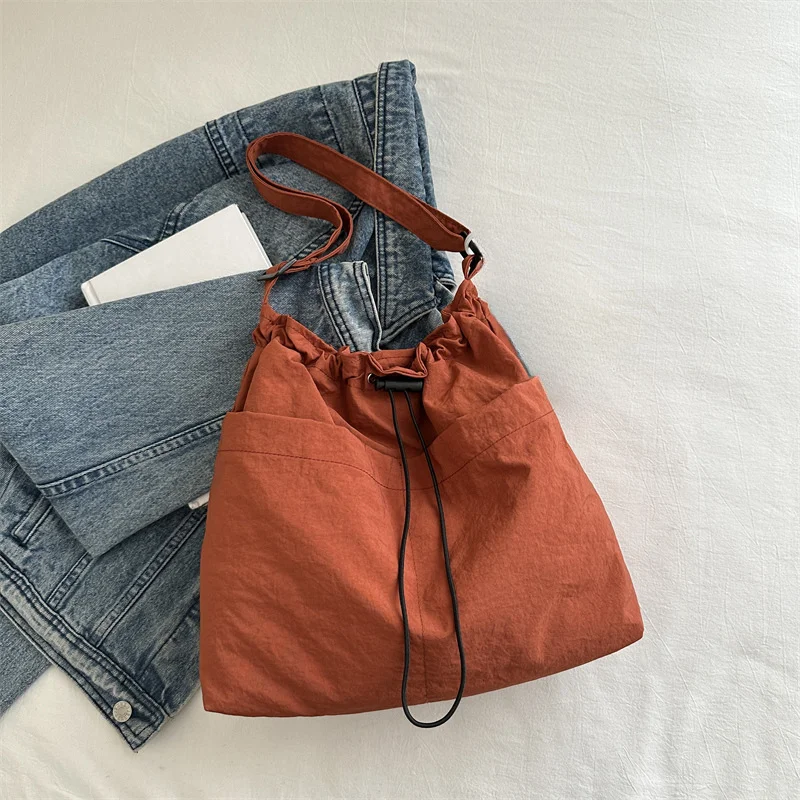 Fashionable Leisure One Shoulder Armpit Bag, College Style Large Capacity Canvas Bag for Class Commuting, Men's Women's Bags