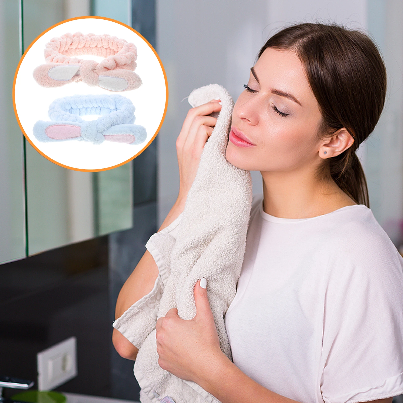 

2pcs Hairbands For Women Face Washing Skincare Makeup Spa Headband Soft Breathable Fabric Multifunctional Stylish Comfortable