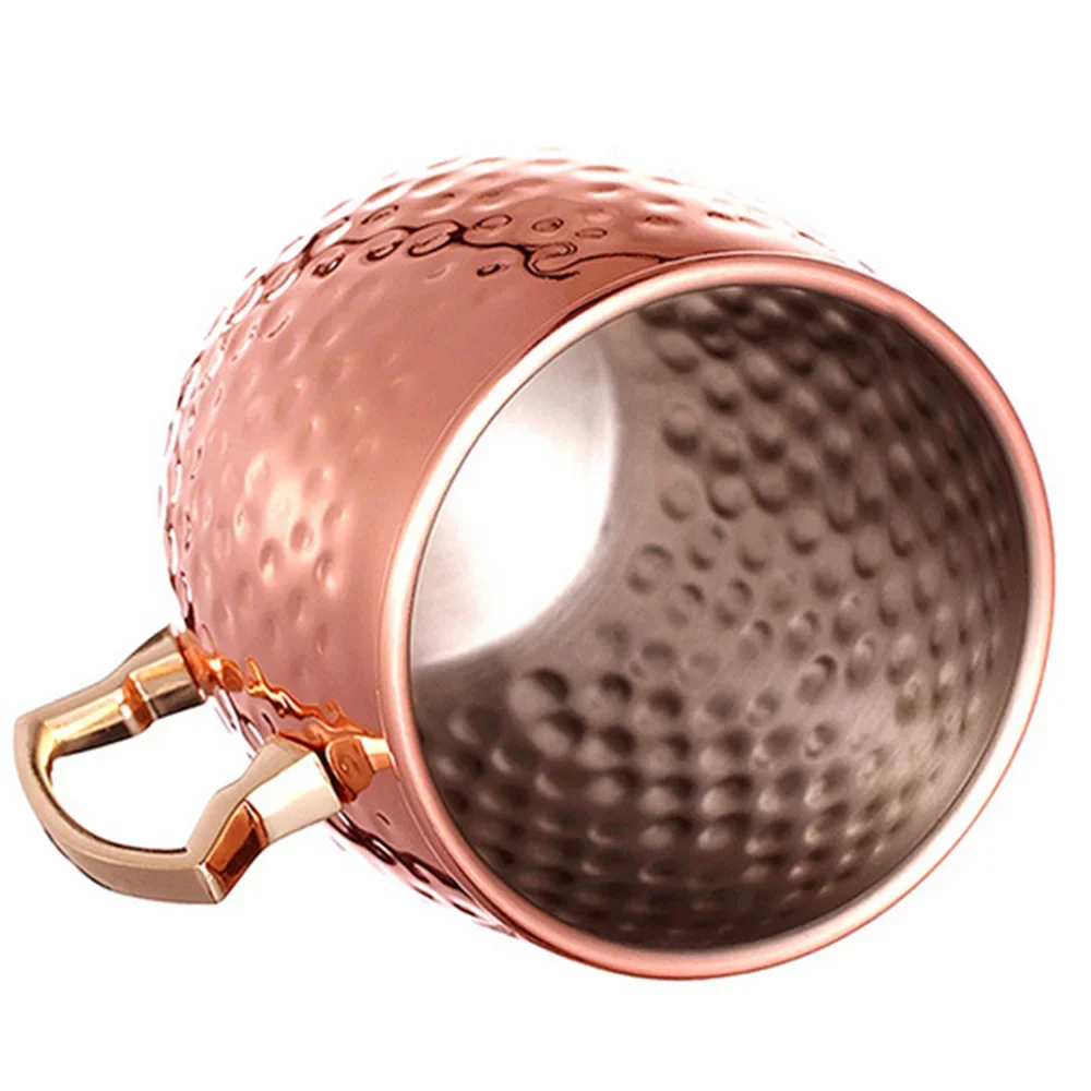 530 مللي الفولاذ المقاوم للصدأ النحاس تصفيح مطروق طبل نمط موسكو البغل المشروبات القدح أكواب مع مقبض #2