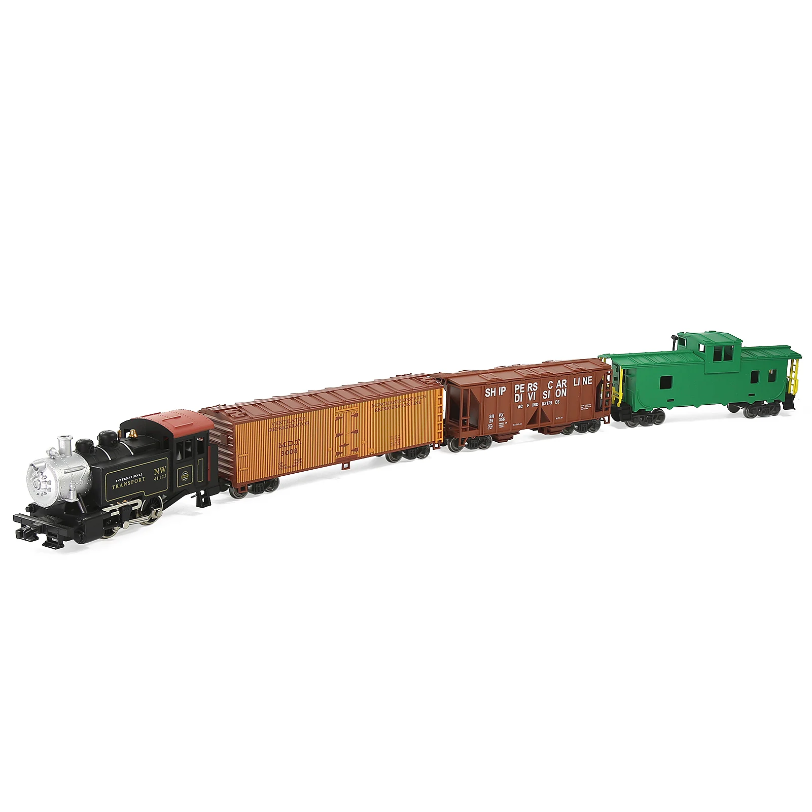 Evemodel HO Scale 1:87 Railway Locomotives with Model Wagon ( Wood-side Reefer , Covered Hopper Car, Wide Vision Caboose ) 01BLM