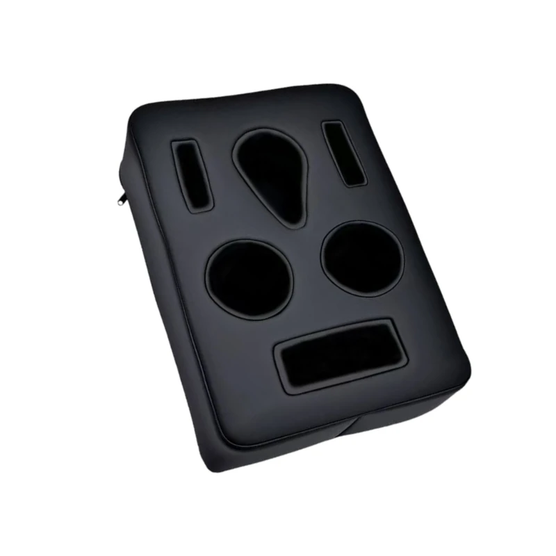 Sturdy Leather Car Back Console Storage Offering Multiple Spaces And Reliable Locking System For Safe Driving