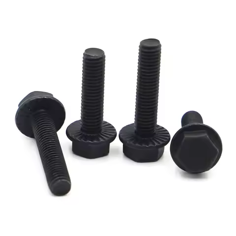 M5 M6 M8 M10 M12 Hardware Hexagon Belt Flange Screw Bolts Black Grade 10.9 Steel GB5789 Bolt Fastening Screws