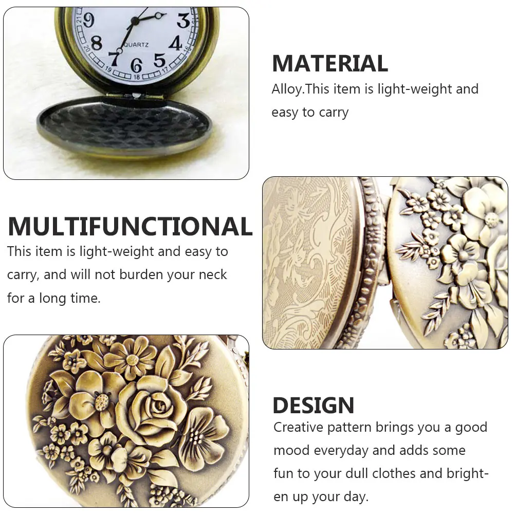 Vintage Pocket Watch Retro Design Quartz Movement Great Gift Idea Lightweight Precise Time Keeping Everyday Fashion Accessory