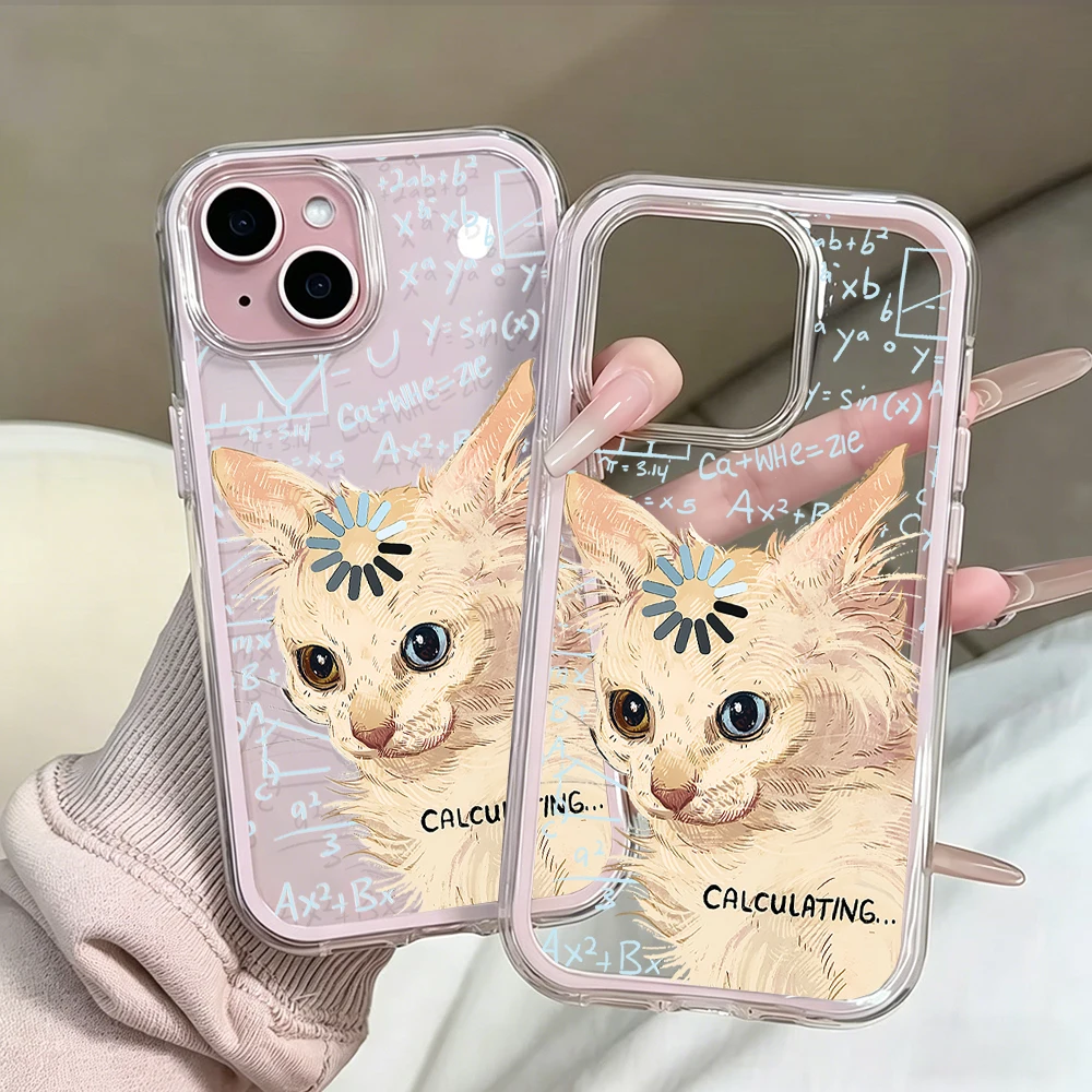 Calculating Cat Transparente Handyhülle für Samsung Galaxy S26 Ultra S25 S24 edge s22 s23 Plus FE A57 A54 A55 A16 A35 A36 A37 5G Cover – Detail 6