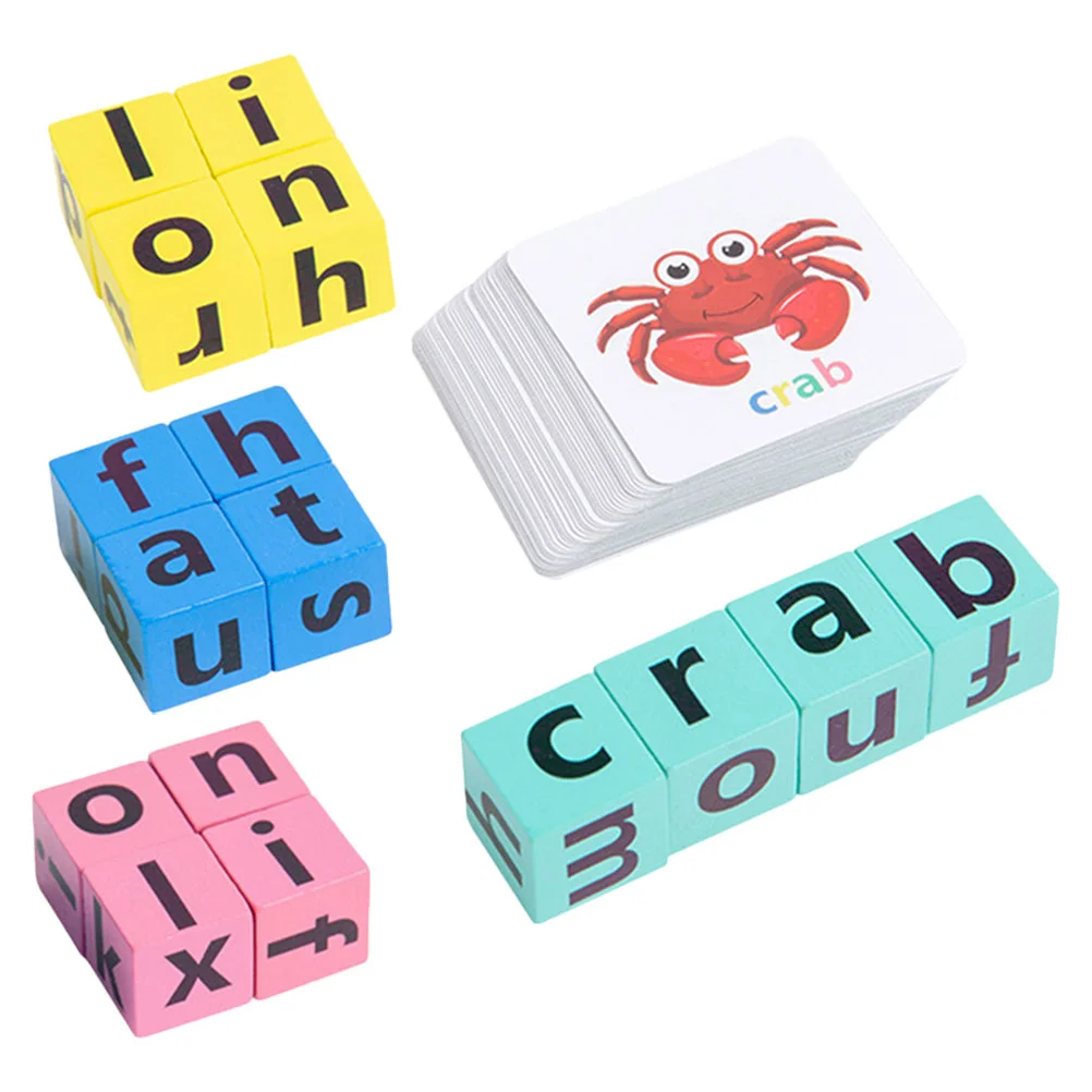 Letters Spelling Toy Puzzle Children Cognitive Kids Alphabet Games Maple Words