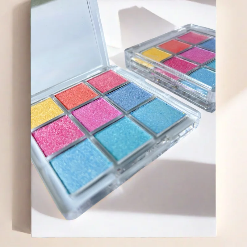 Sombra de ojos con purpurina multicromada, paleta de sombra de ojos holográfica, camaleón, Color Pastel intenso, marca privada