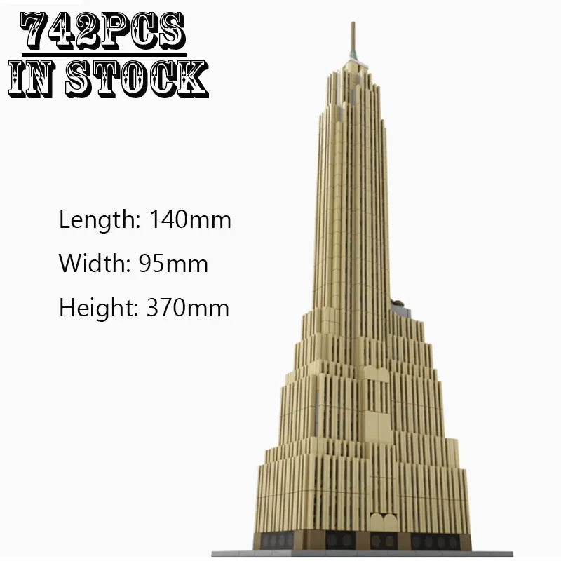 

MOC-149818 Building Block American International Building 1:800 Scale Model Creative Assembly Toy DIY Birthday Christmas Gifts
