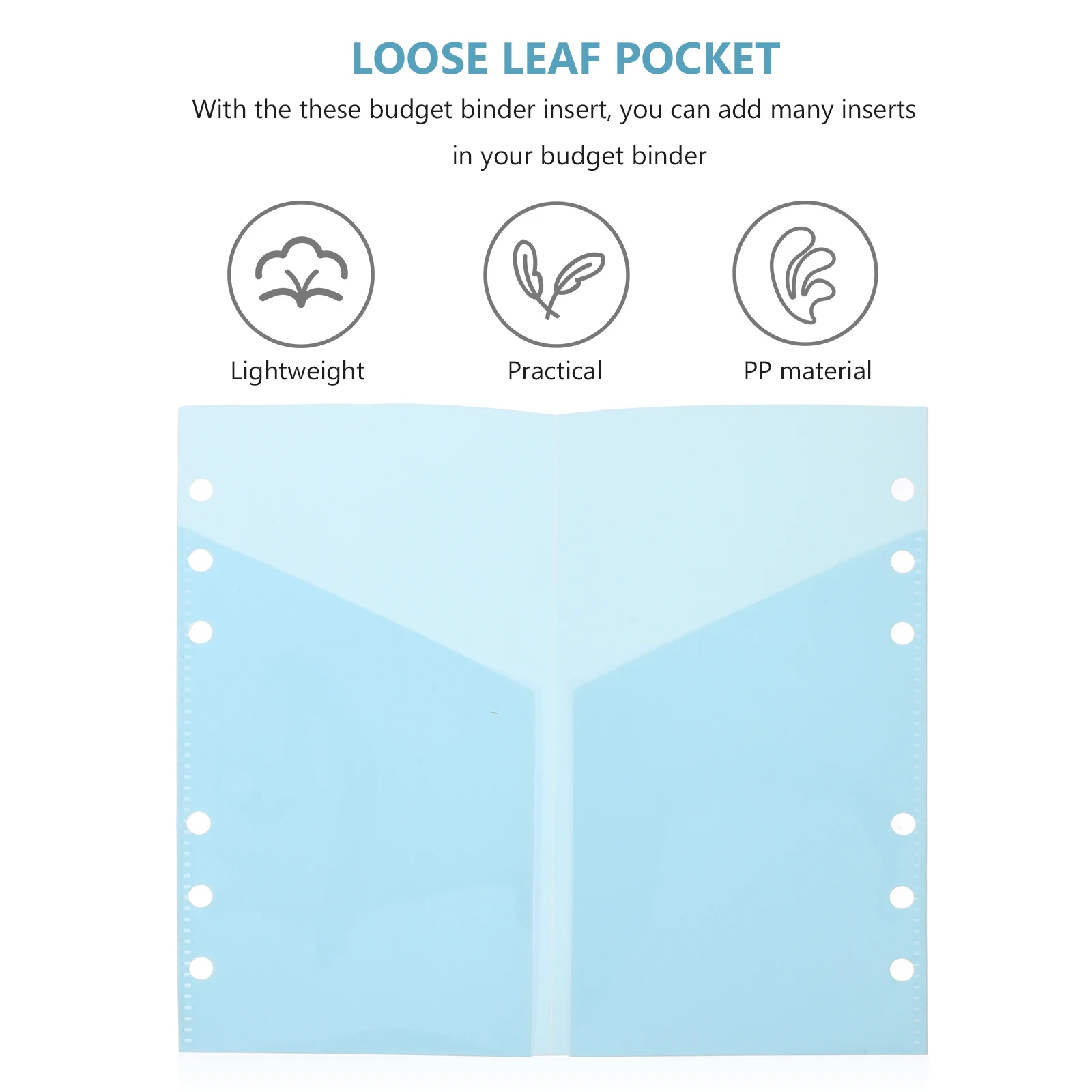 

5Pcs A6 Loose Leaf Budget Binder Pocket PP Portable Multi-Use Replaceable Binder Insert for Budget Book Daily Use