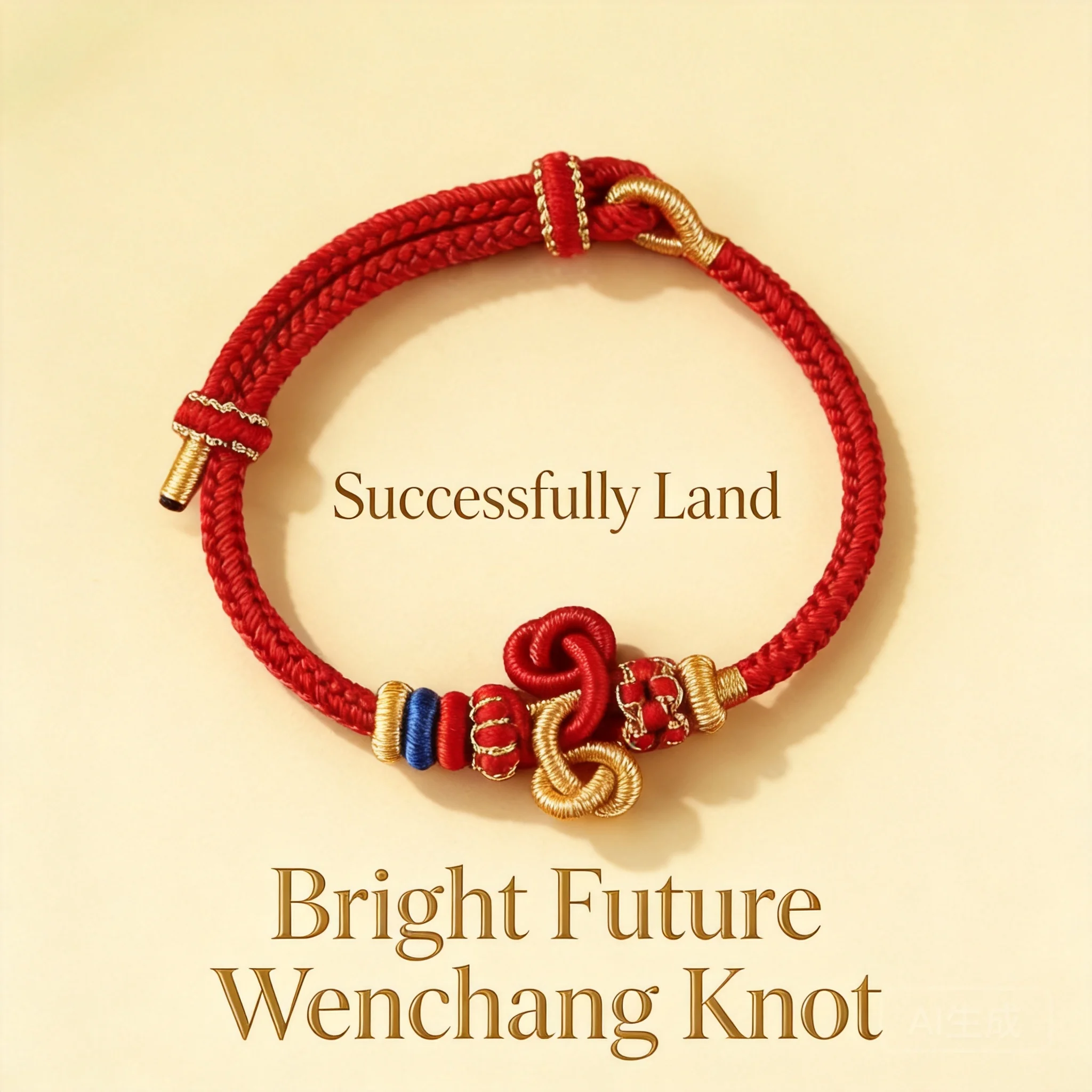 Chinese Feng Shui Handwoven Koi Wenchang Knot Lucky Red String Bracelet Blessing Good Luck For Exam Success Academic Achievement