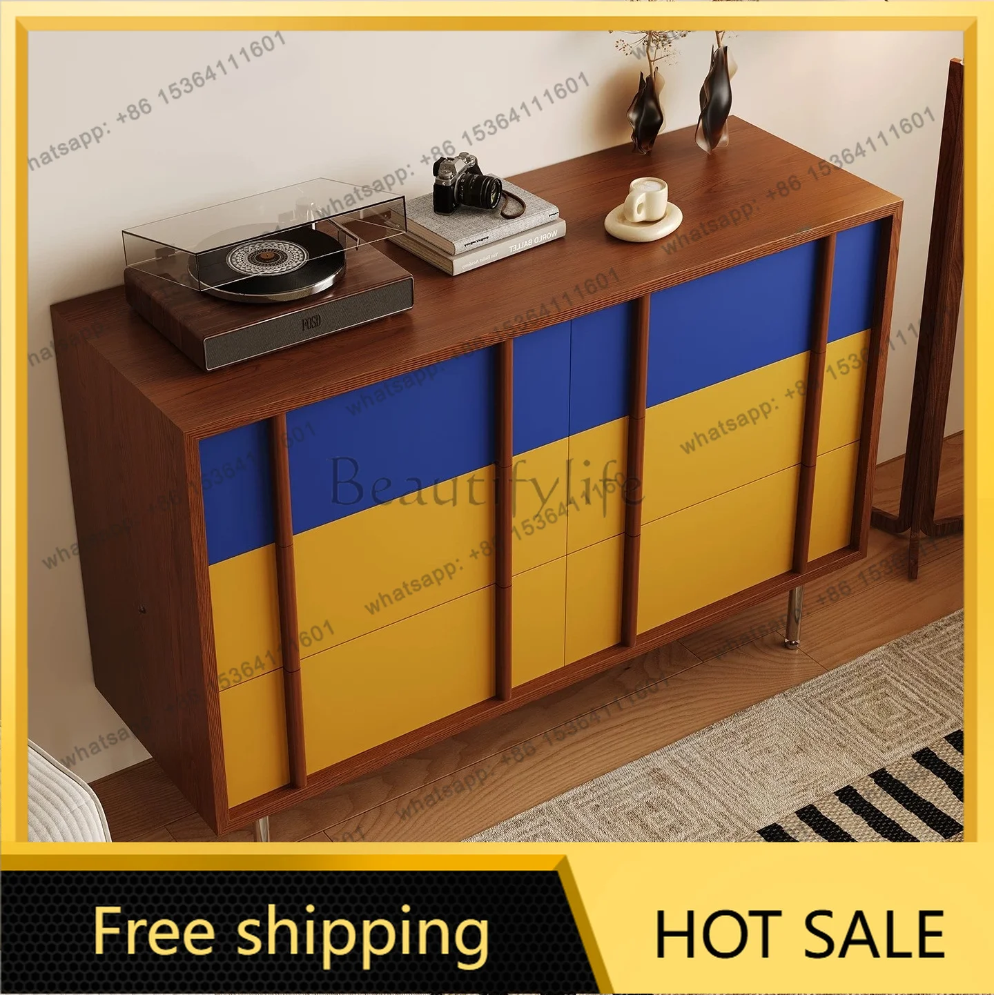 XX. Vintage cream-style sideboard for living room storage and bedroom storage