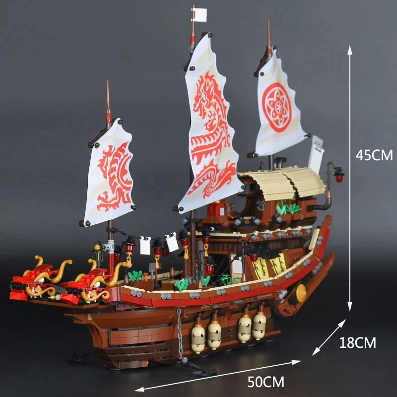 2367Pcs Ninja Ship Blocks Building Sets Bricks Toys Gifts for Kids Children Boyfriend High-Tech 70618 06057 180090