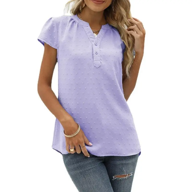 Женский пуловер ort Sve irt с воротником-топом и кружевной отделкой, свободный крой из полиэстера, летняя мода, базовый цвет T