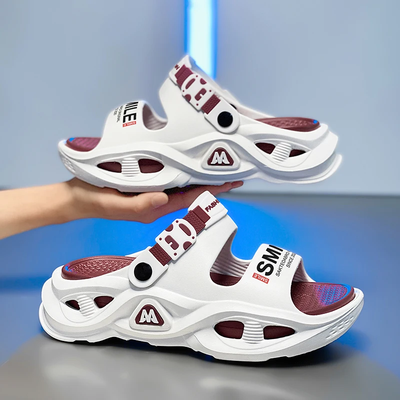 

Men's Sandals 2026 Summer New Outdoor Sports Anti-slip Wear-resistant Driving Beach Slippers Casual EVA Slip-On Thick Bottom