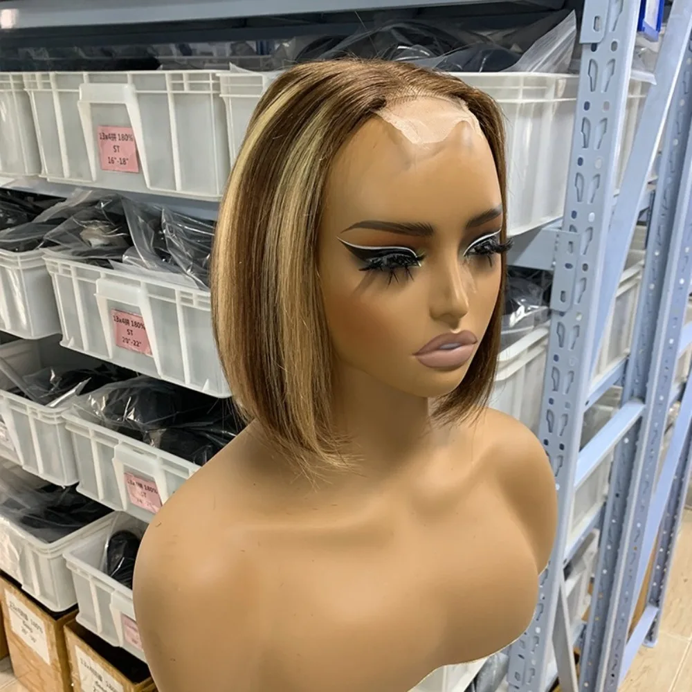 

2 * 6 Kim Closure 6-inch Bob Headband Real Hair Lace Headband Human Hair Wigs Natural Color 6 Inches Density Full Hand Weaving