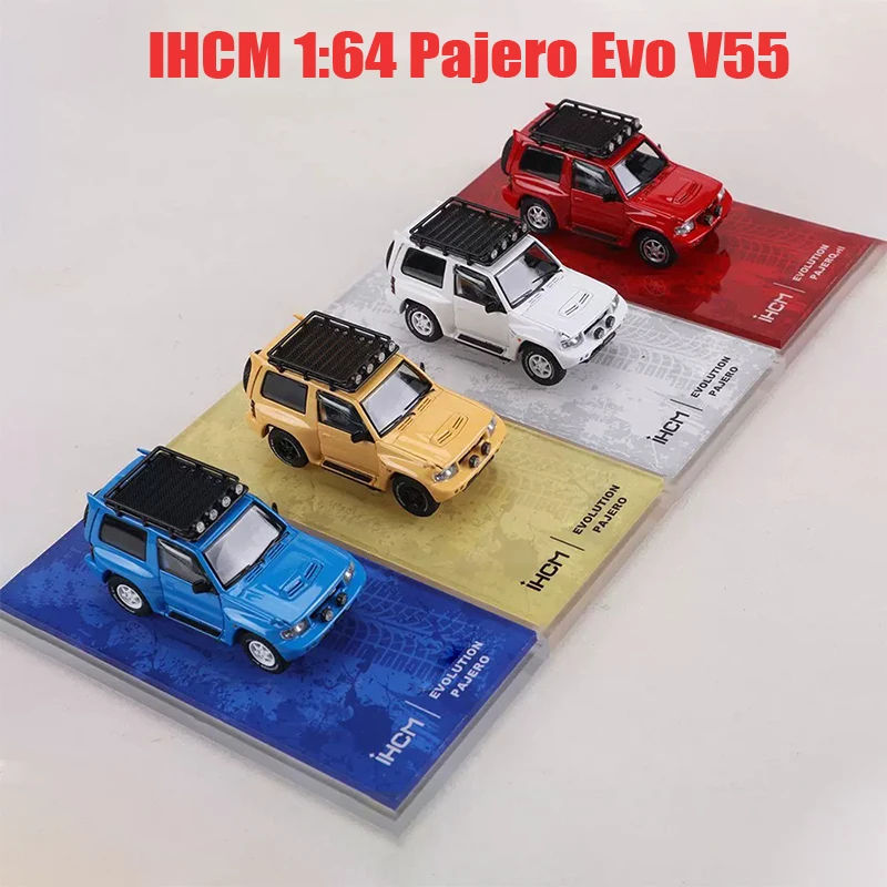 IHCM 1:64 Pajero Evo V55 Alloy Full-Opening Off-Road Vehicle Model Collection Holiday Gift Toys