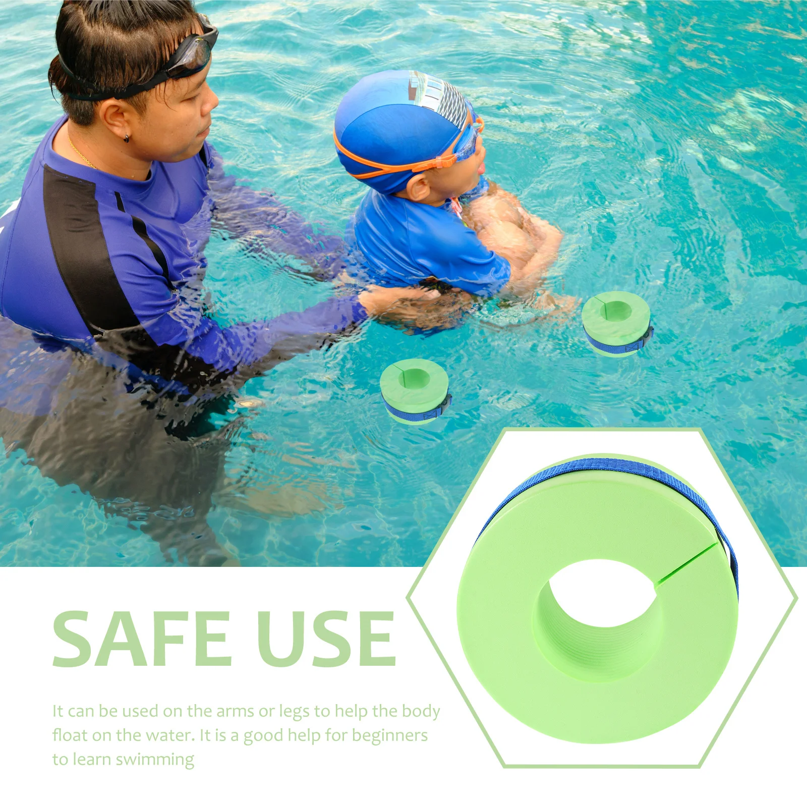

EVA Swim Sleeves for Pool Use Floating Arm Bands with Water Wings Swimming Accessories for All Ages
