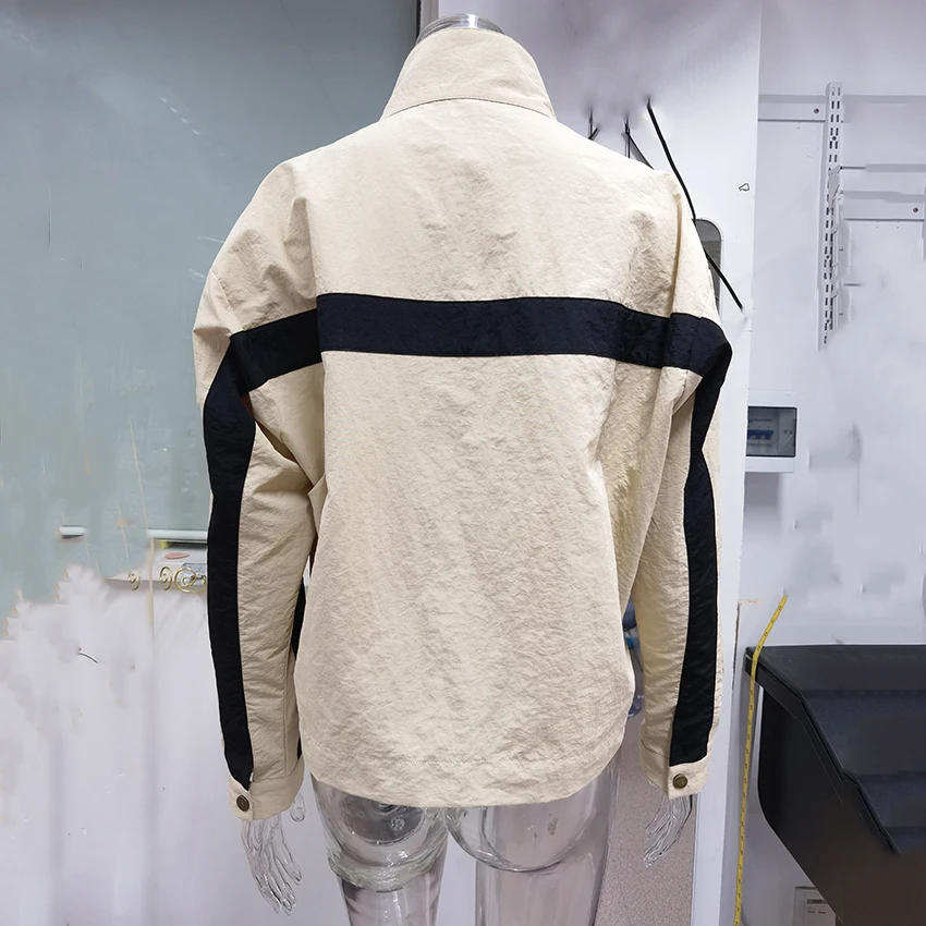 Linad Street Chic Khaki Stand Collar Zipper Jackets 2026 Casual Long Sleeve Outerwear Female Fashion Loose Coats For Woman New 143 S778108d0c0de4aa895b11a88404f68e8P