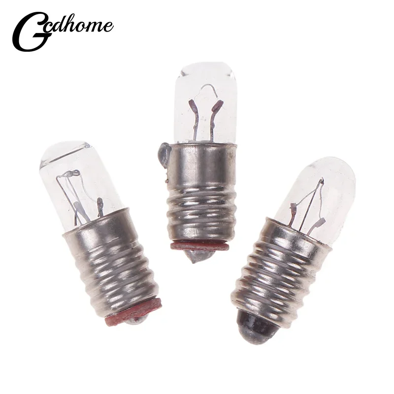 10 개/몫 미니 표시 등 전구 E5 나사 입 미니어처 램프 전구 6.3V 12V 24V 0.1A 소형 전구 신호 램프 구슬