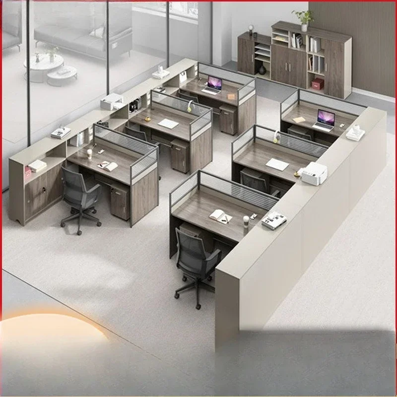 Office desk and chair combination, workstation screen, computer desk, chair booth
