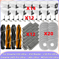 Fit For (Dreame X50 Ultra /X50 Master/L50 Pro Ultra/L40S Pro Ultra/L40s Ultra / MOVA V50 Ultra) Parts Brush Filter Mop Cloth Bag