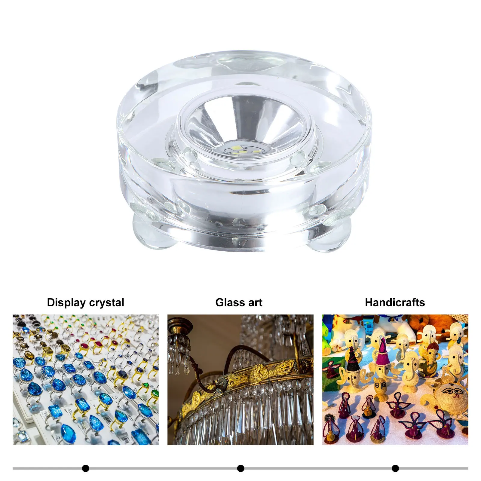 

LED Crystal Display Stand Light-Up Exclusive Pedestal USB Powered Color Changing for Glass Art Store Home Display Base