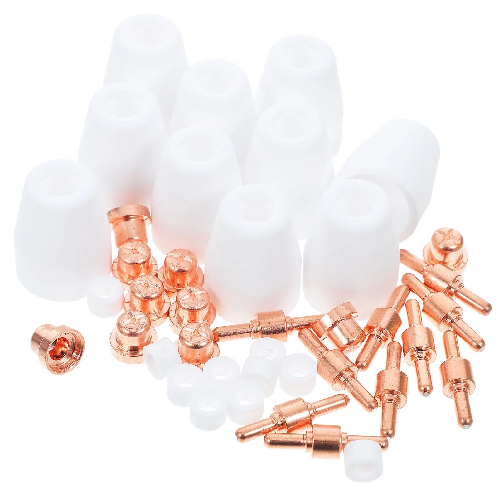 

40Pcs Plasma Cutter Spare Parts Kit Nozzle Tip Electrode Set for Plasma Cutting Torch Fast Connection Easy Installation Wide