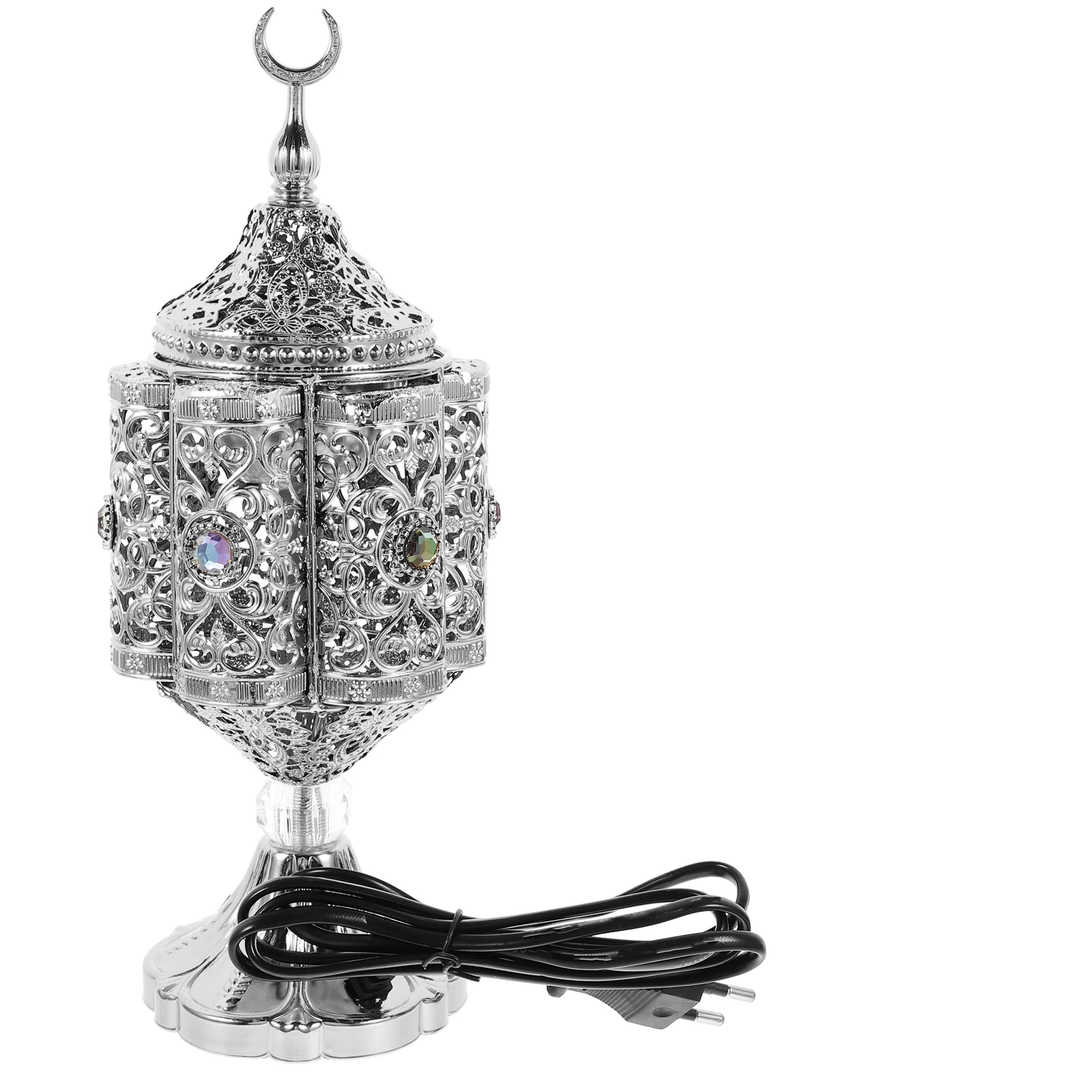

1pc Retro Electric Censer Holder Metal Incense Burner Portable Desktop Ornament Stable Gift Choice Eu Plug
