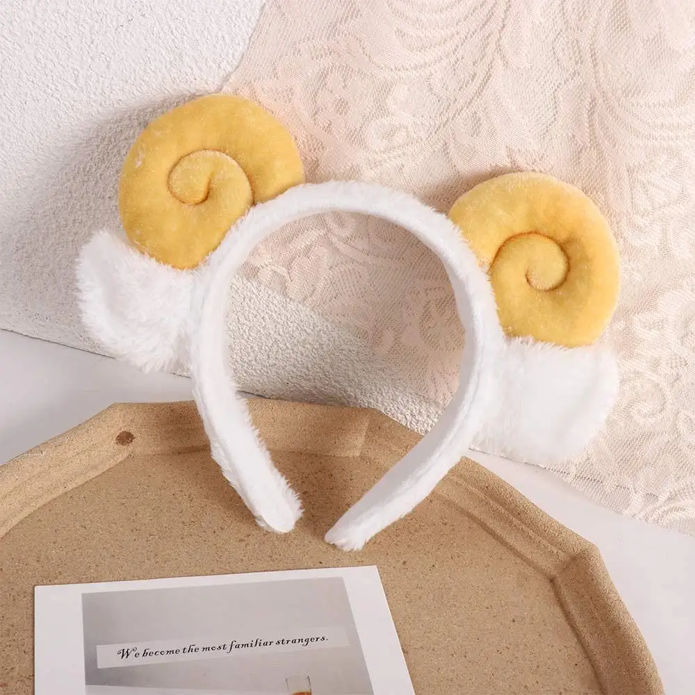 Coreana Cordeiro Plush Headband para Mulheres, Acessórios para Cabelo, Desenhos Animados Hair Hoop, Wash Face