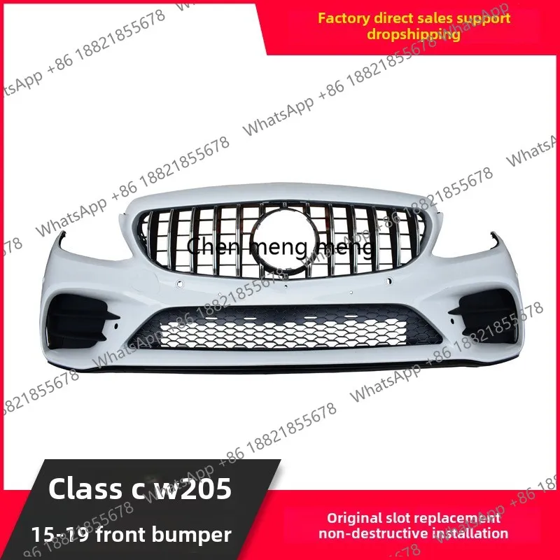 NEW High Quality New C-Class 43 Front Bumper Assembly 15-19 W205 C180 C200 C260 C300 AMG Style Rear Plastic Bumpers Used for Car 5
