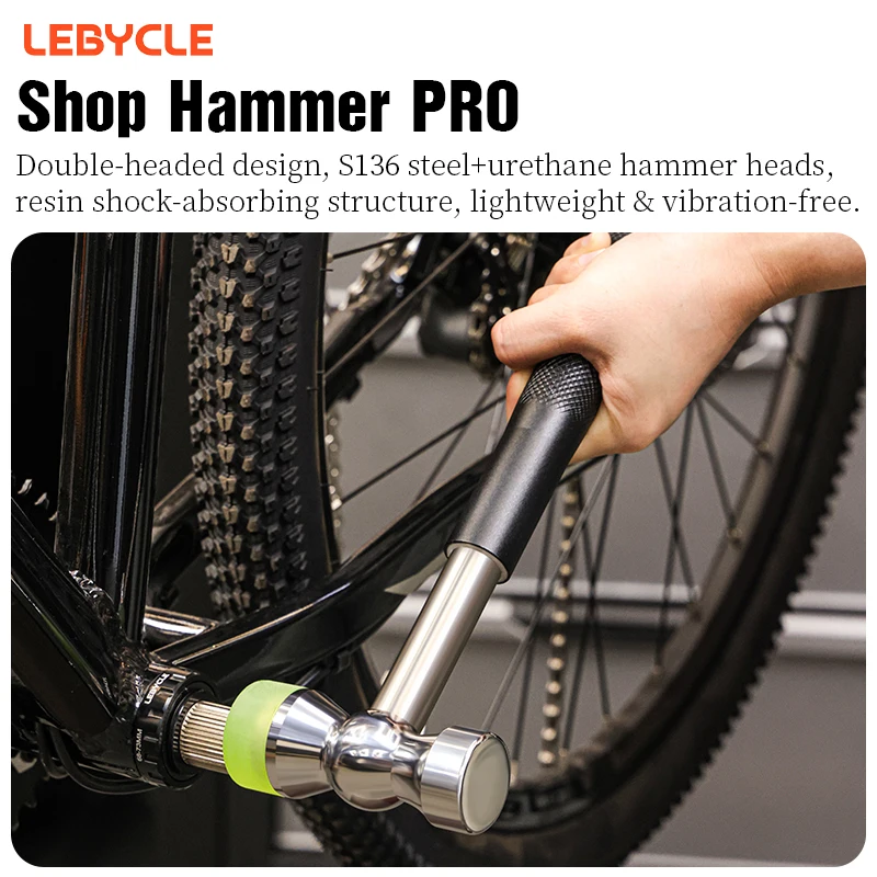 LEBYCLE Bike Hammer Tool PRO Bike Rubber Hammer Tool Bike Double-Sided Hammer Head Tool Bike Multifunction Hammer Removal Tool