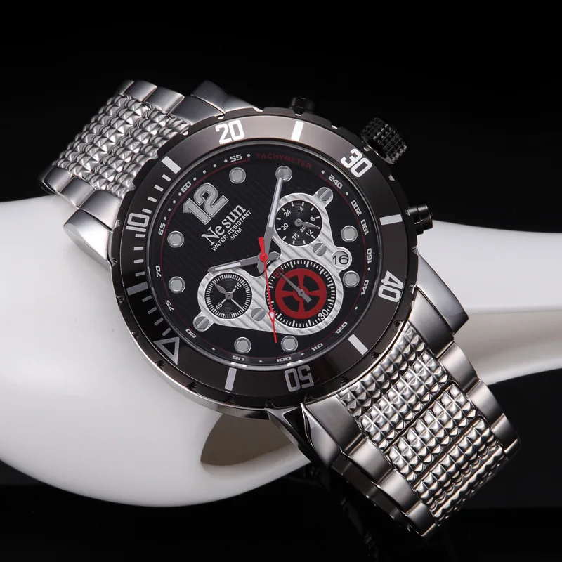 NESUN Luxury Switzerland Brand Men's Japan MIYOTA Quartz Watches Multi-functional Waterproof Chronograph Luminous Dial N8461