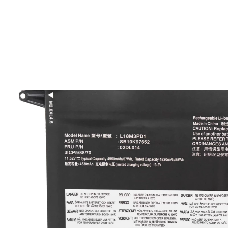 4830mAh Laptop Battery L18L3PD1 L18M3PD1 L18C3PD1 For Lenovo Thinkpad T490s T495s L18m3pd2 L18c3pd2 Series Notebook Battery