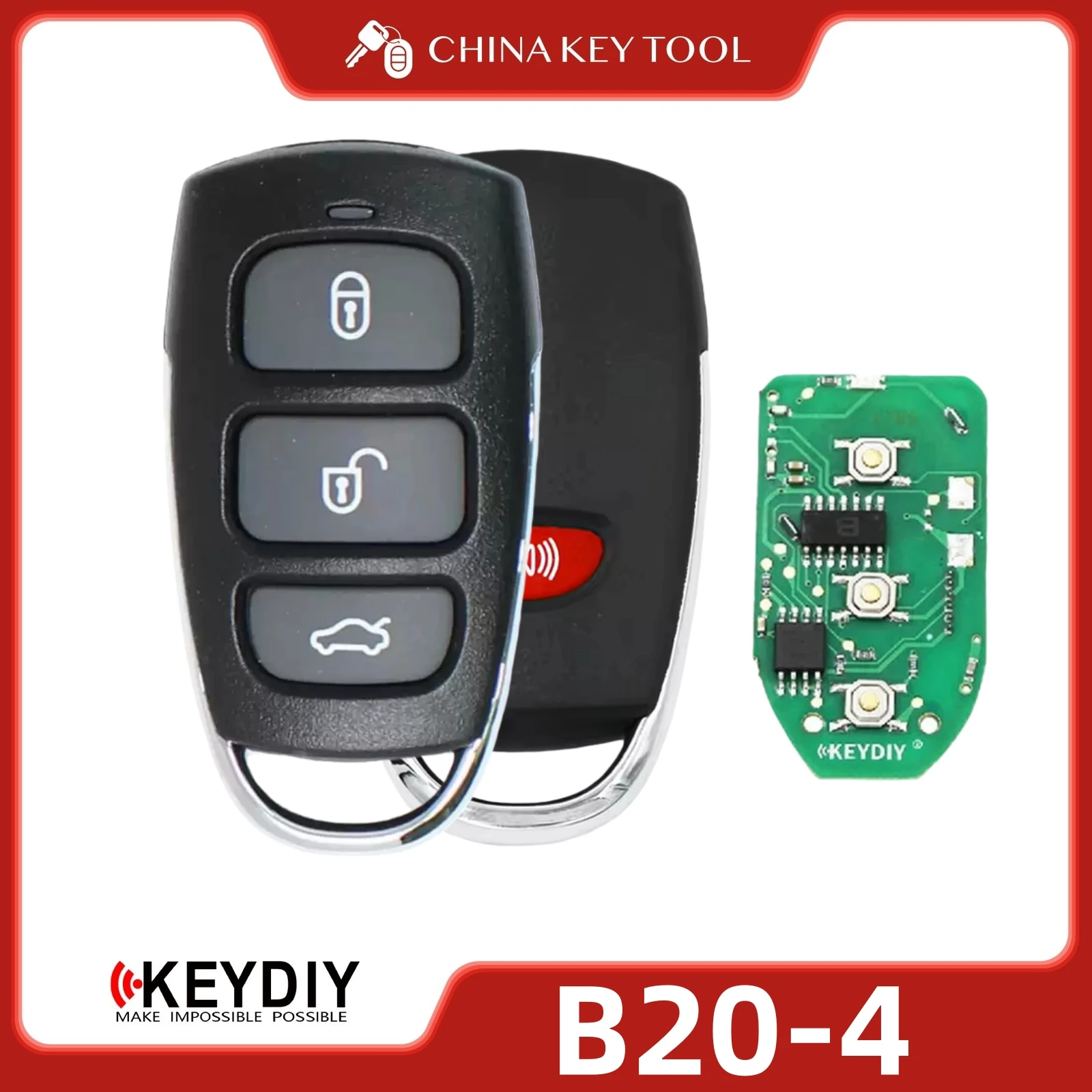

KEYDIY KD B20-4 Универсальный дистанционный ключ 3 + 1 кнопки, совместимые с Hyundai Azera Type