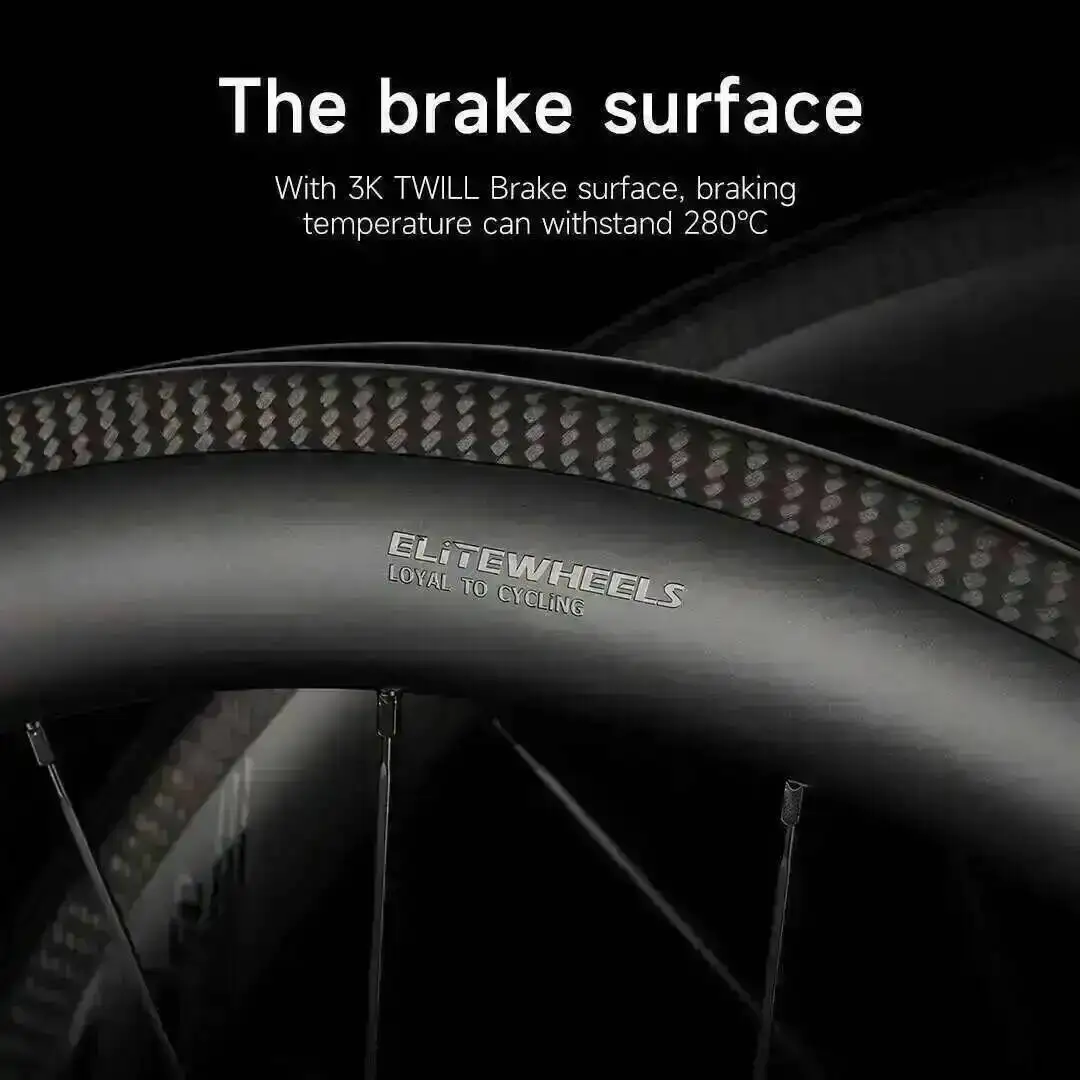 ELITEWHEELS 700c ロードカーボンホイール UD仕上げ UCI規格適合