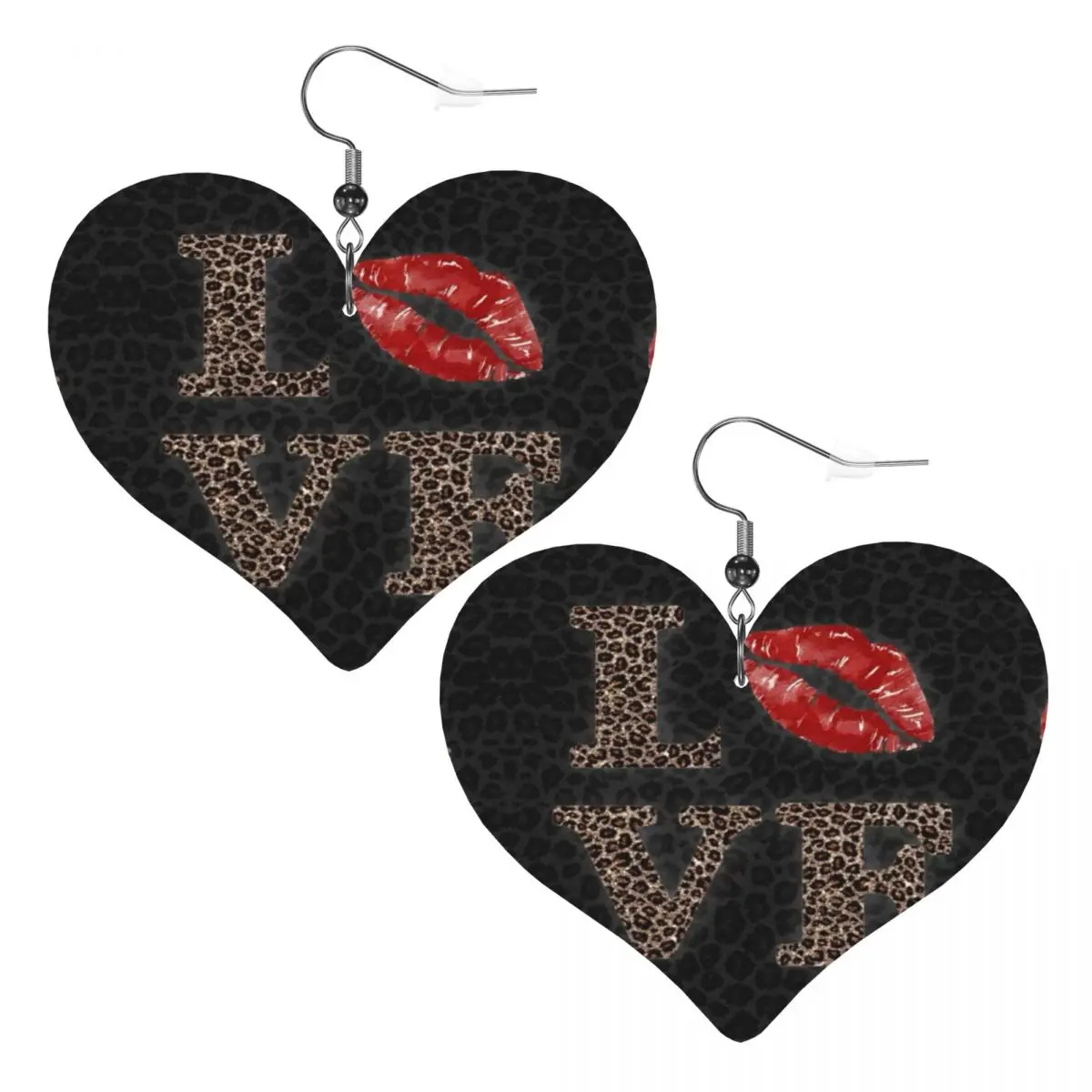 

Красочные кожаные серьги-капли с леопардовым принтом на заказ, персонализированные для женщин, ювелирные аксессуары на День святого Валентина