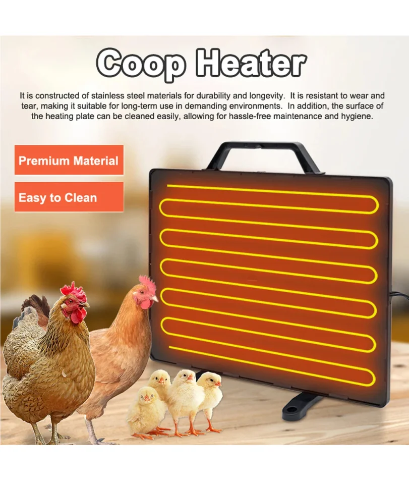 

Thermostatic Chicken Coop Heater 160W Poultry Heating Panel 0-99℃ Temperature Winter Farm Radiant Heating Board Heating Plate