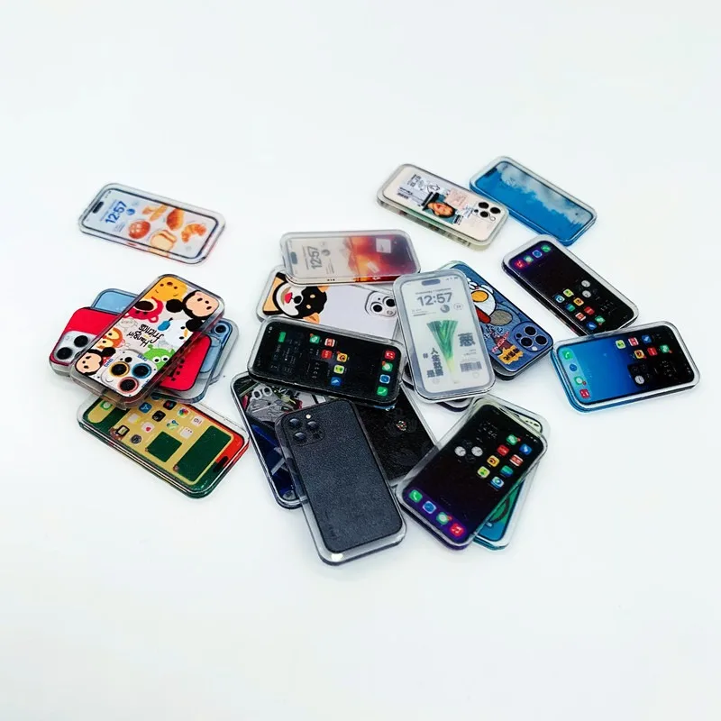 5 pieces 1:12 Dollhouse Mini Phone Mobile Phone Simulation Miniature Supermarket Decoration Model Dollhouse Accessories