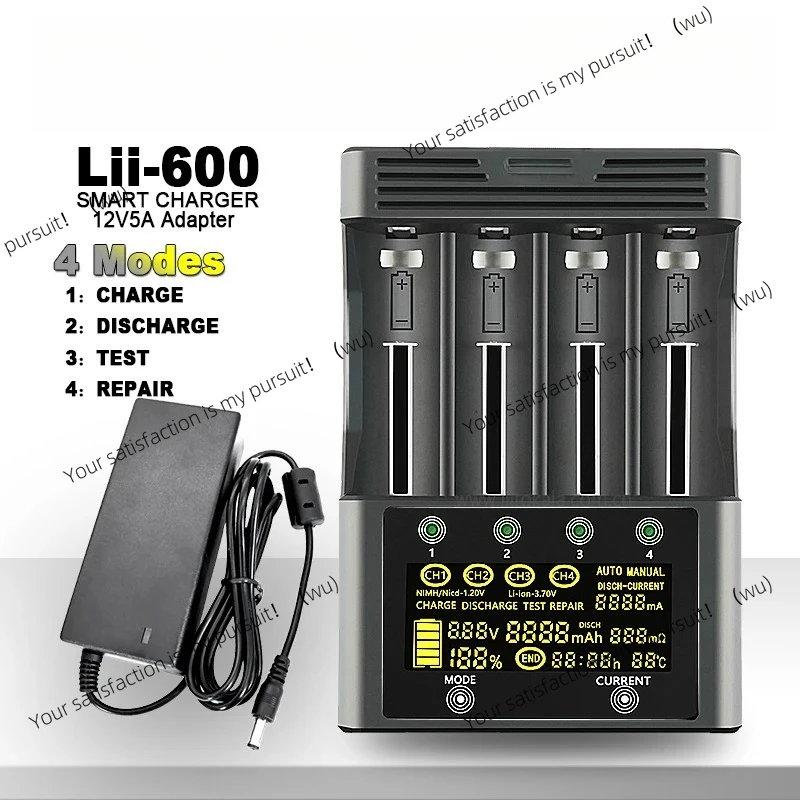 

Зарядное устройство Li-600 12 В 5 А для литий-ионных аккумуляторов 3,7 В и Ni-MH 1,2 В Li-202 402 Li-S8 S12 Li-500 18650 26650 AA AAA
