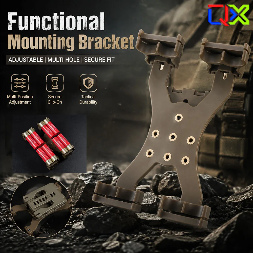 QX Tactical Shotshell Carrier 12 Gauge Shotgun Shell Holder Adjustable Ammo Pouch Belt Clip Magazine Holder Hunting Outdoor Gear